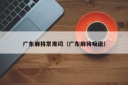 广东麻将常用词（广东麻将暗语）
