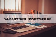 今年世界杯克罗地亚（世界杯克罗地亚催泪）
