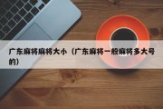 广东麻将麻将大小（广东麻将一般麻将多大号的）